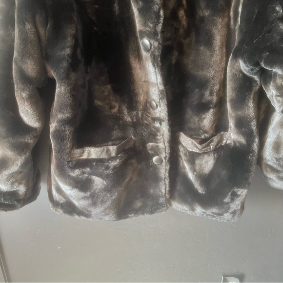 Winlit Reversible Jacket Luxurious Leather Faux Fur coat in Black L - Picture 12 of 17